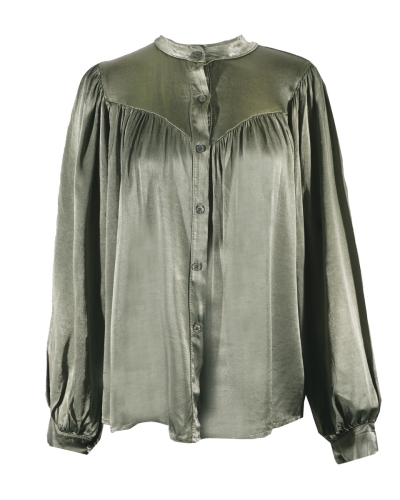 BLOUSE JUUL SATIJN GROEN