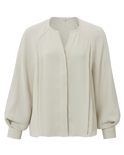 BLOUSE MET V-HALS ZAND