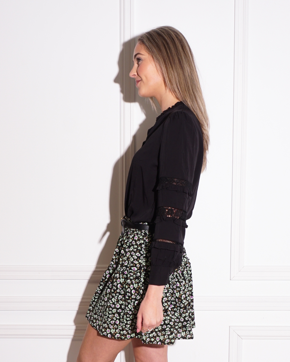 BRODERIE BLOUSE VELIA ZWART