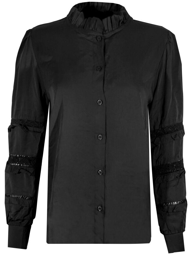 BRODERIE BLOUSE VELIA ZWART