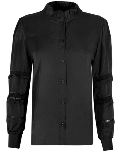 BRODERIE BLOUSE VELIA ZWART