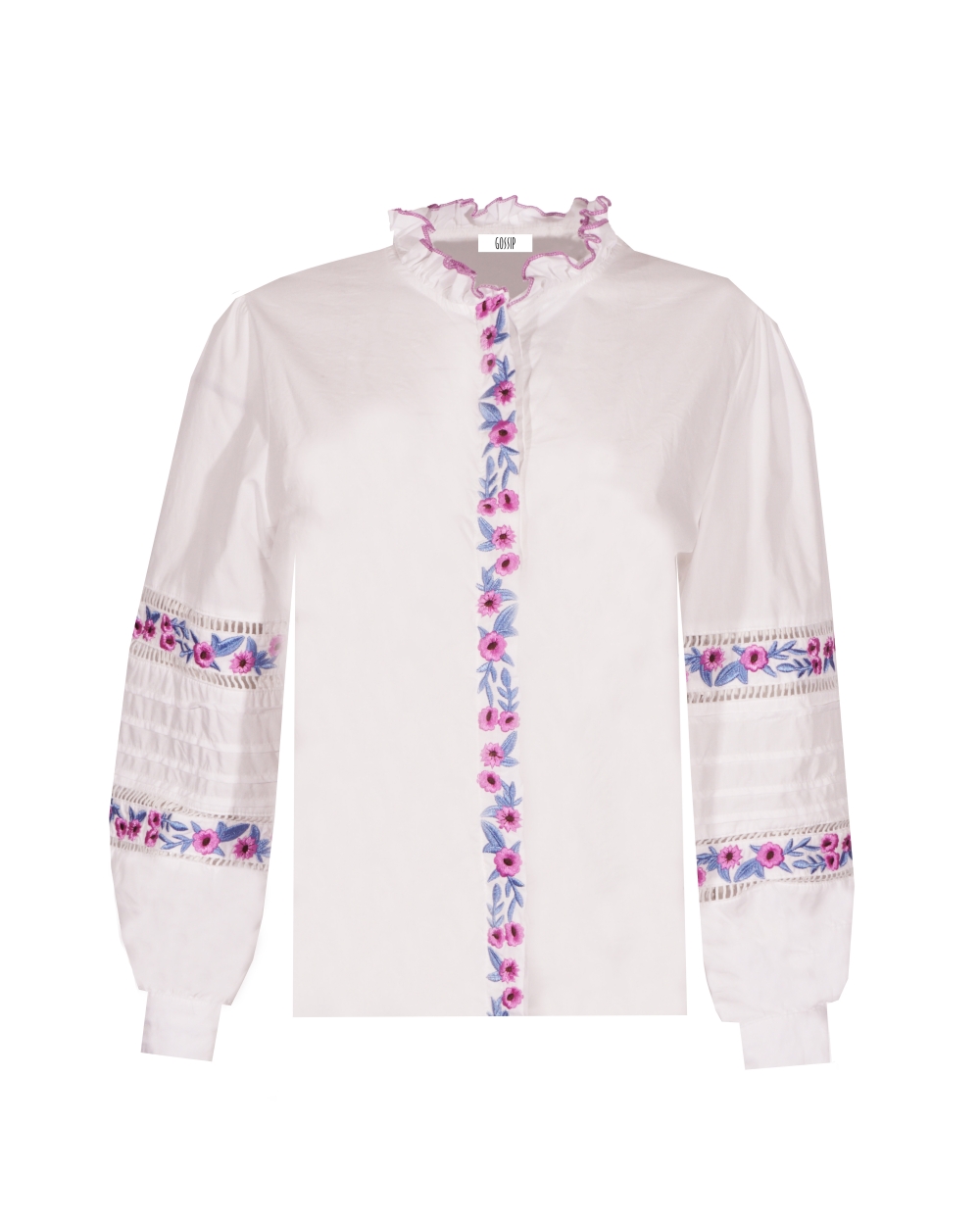 BLOUSE MET BLOEMEN VERLA BLAUW