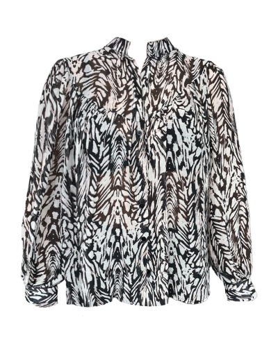 BLOUSE FRANKA ZWART WIT
