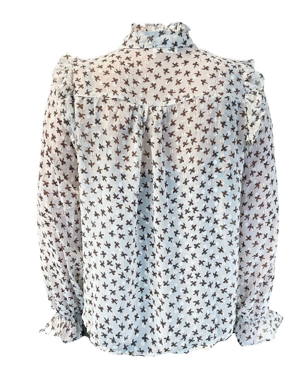 BLOUSE FLORINE BEIGE/ZWART