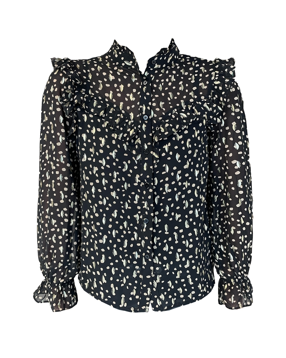 BLOUSE FLORINE ZWART/GOUD