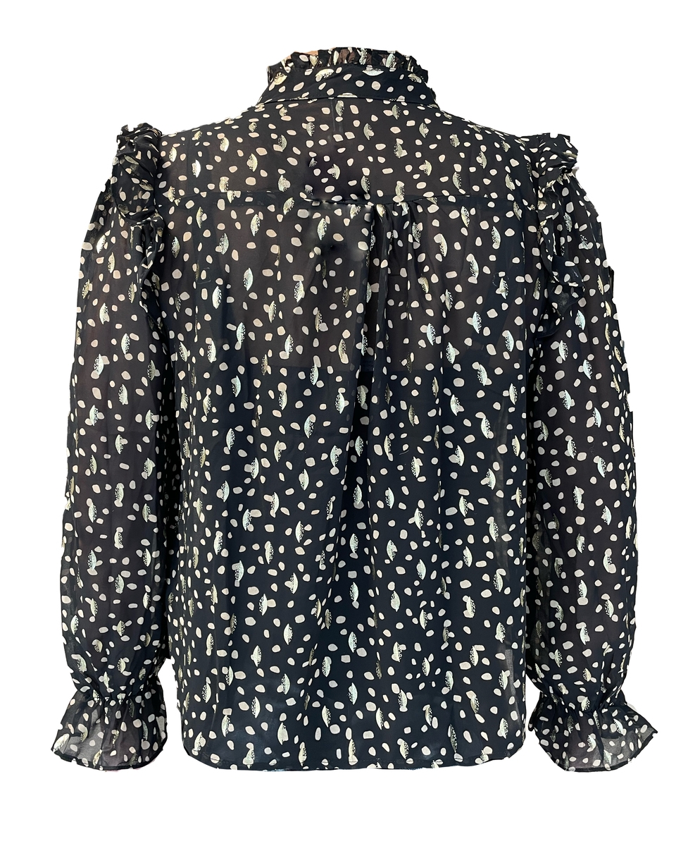 BLOUSE FLORINE ZWART/GOUD