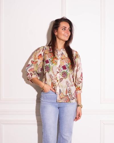 Geisha BLOUSE MET BLOEMENPRINT ECRU