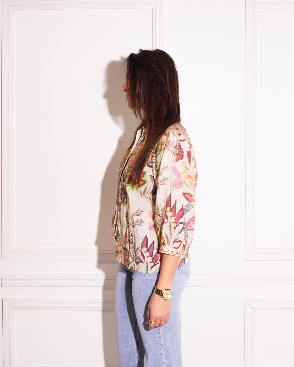 BLOUSE MET BLOEMENPRINT ECRU