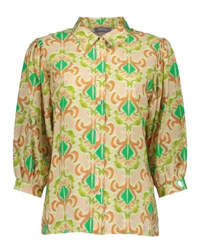 BLOUSE MET PRINT GROEN