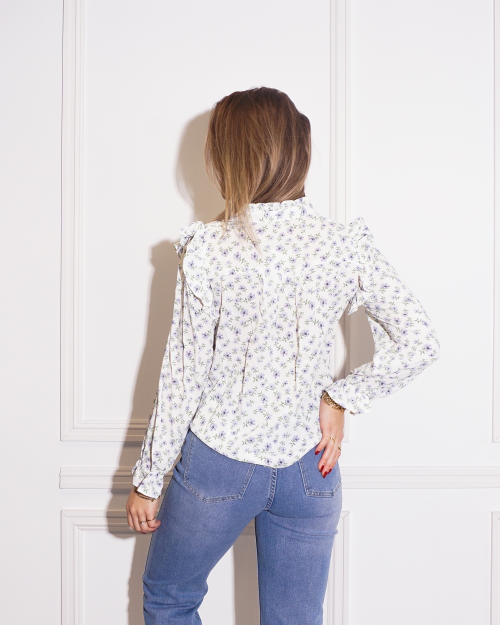 BLOUSE FLORINE ECRU/LILA