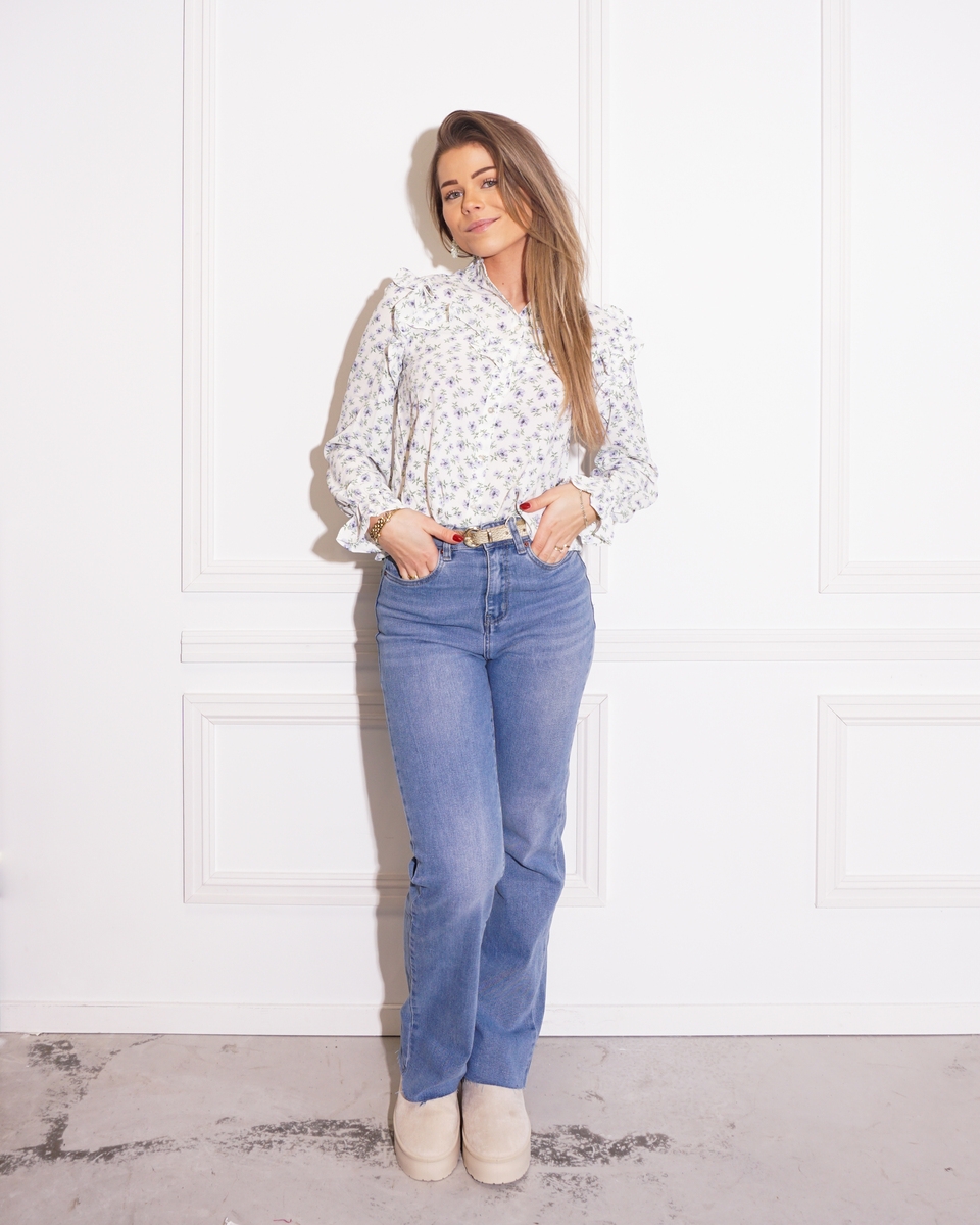 BLOUSE FLORINE ECRU/LILA