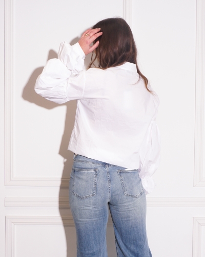 BLOUSE MET BALLON MOUW WIT