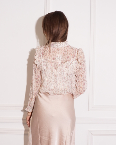 BLOUSE FLORINE ECRU/ROZE