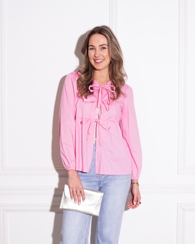 Gossip BLOUSE MET STRIKJES DANNI ROZE