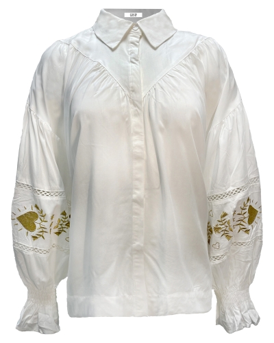BLOUSE MET BRODERIE ROSIE WIT