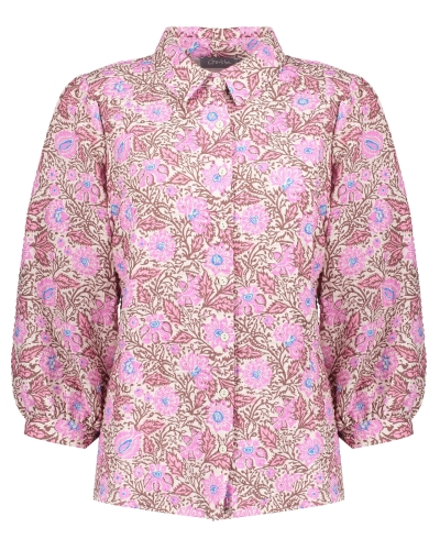 BLOUSE MET PRINT ROZE