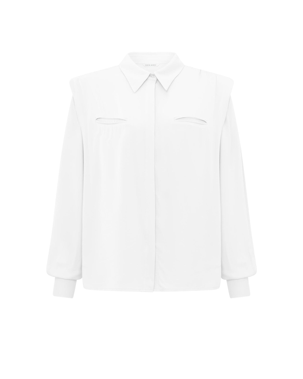 BLOUSE MET SCHOUDERVULLING WIT