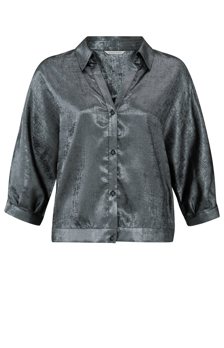 METALLIC BLOUSE GRIJS