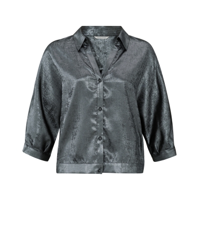 METALLIC BLOUSE GRIJS