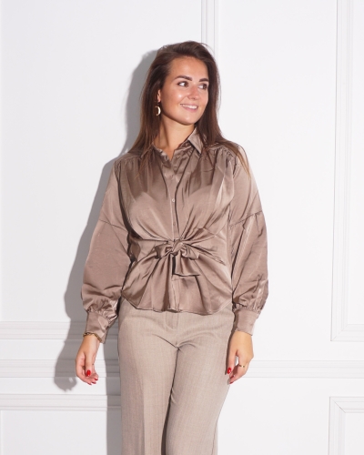 NAJA SATIN SHIRT BRUIN