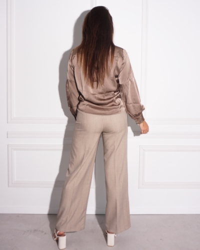 NAJA SATIN SHIRT BRUIN
