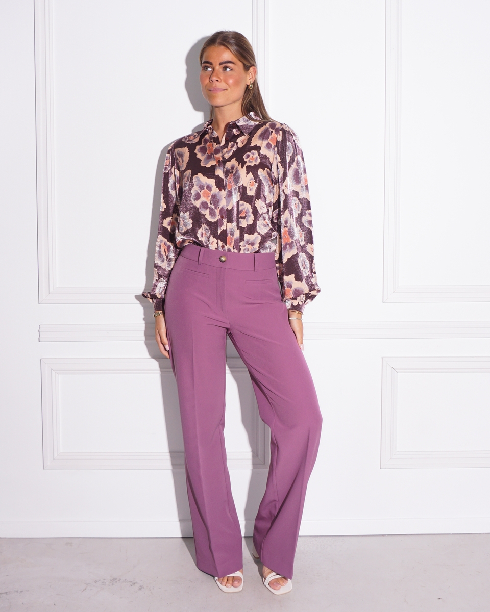 BLOUSE PAARS/MAUVE PRINT