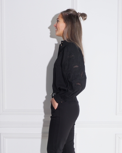 Nukus BLOUSE MILANO ZWART