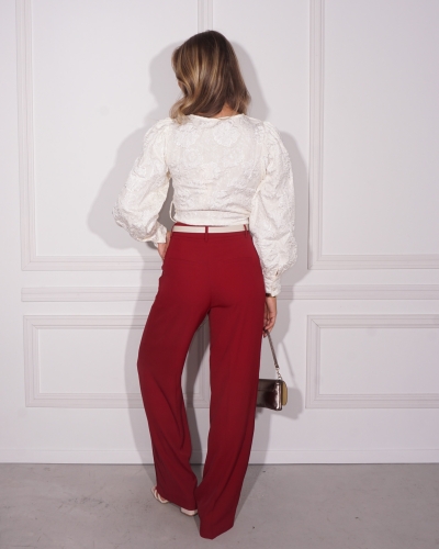 WIKKELBLOUSE FLOWER ECRU