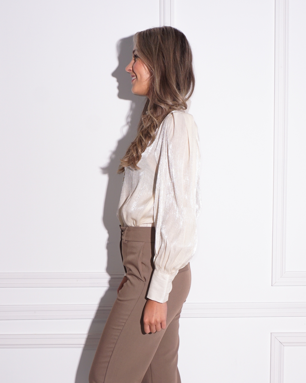 SHINY BLOUSE LOUISE ECRU 