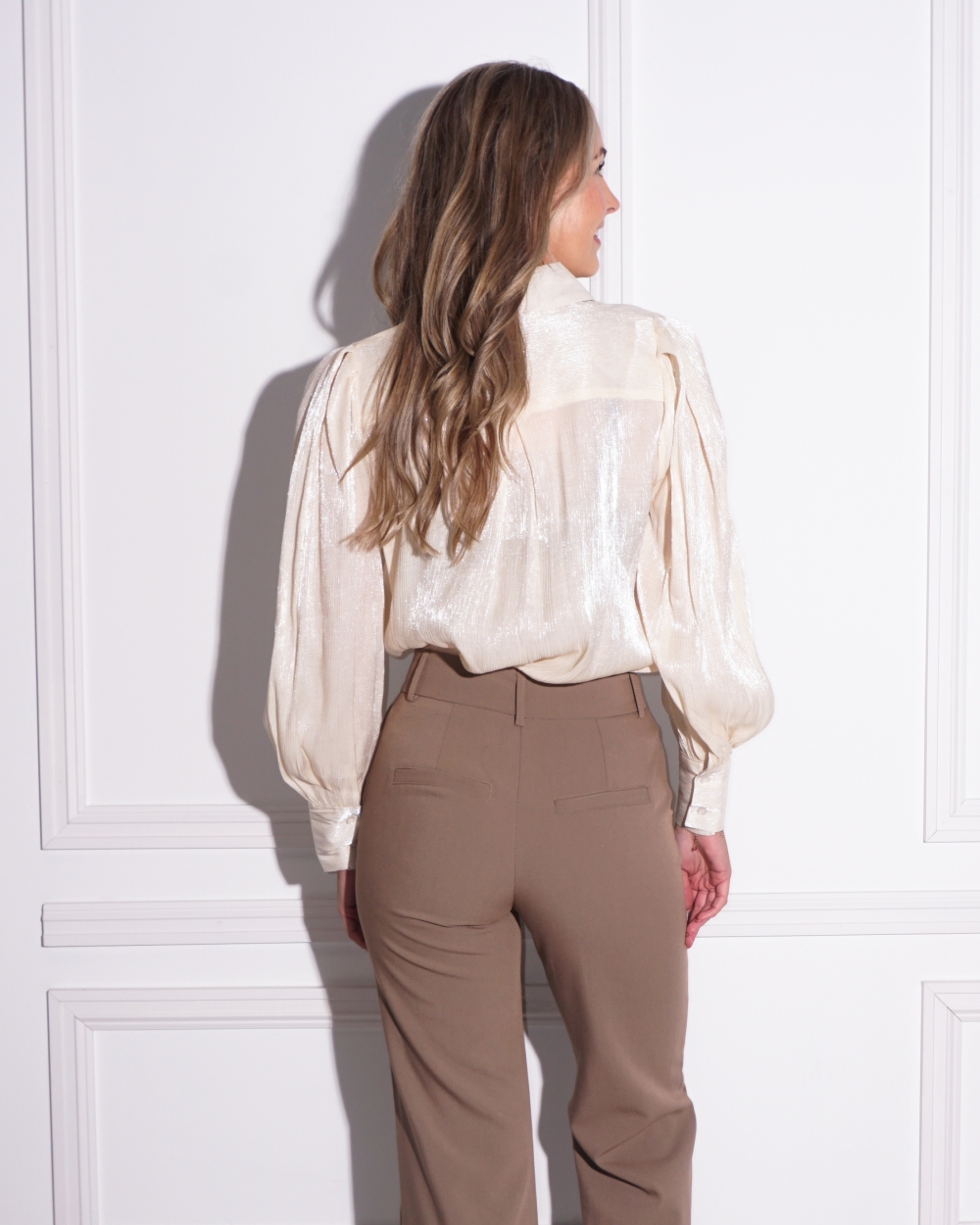 SHINY BLOUSE LOUISE ECRU 