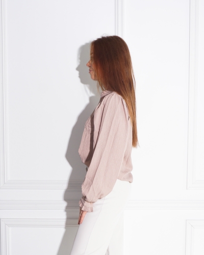 Gossip V-HALS BLOUSE BEIGE