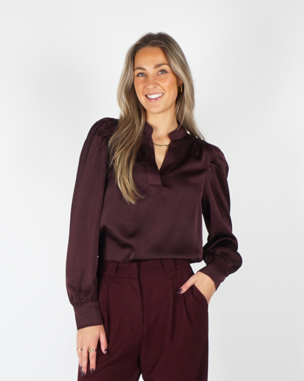 BLOUSE ROSSLYN BURGUNDY 