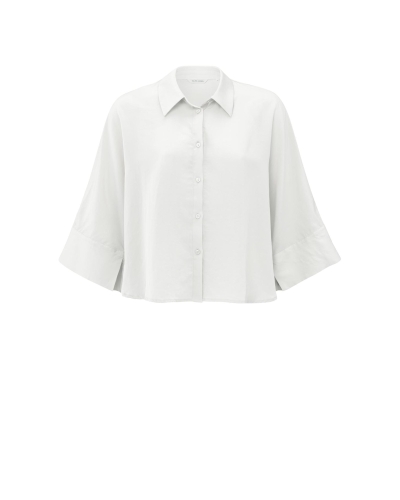 KORTE BLOUSE MET WIJDE MOUWEN WIT