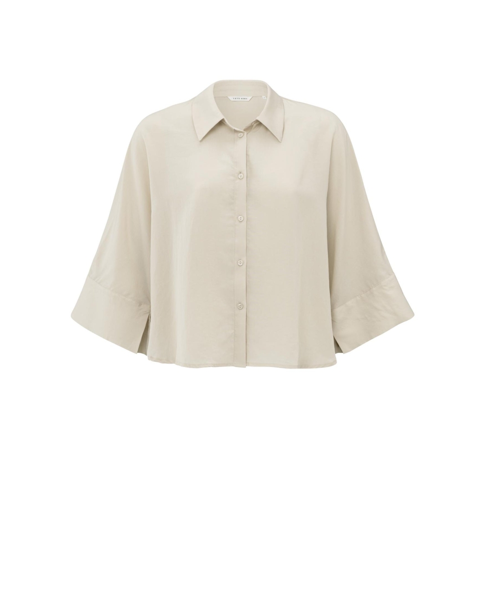 KORTE BLOUSE WIJDE MOUWEN BEIGE