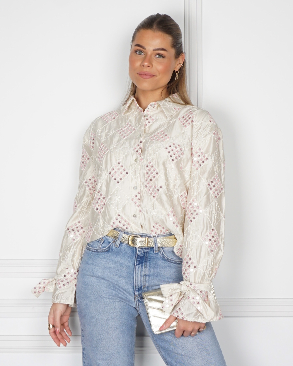 BLOUSE LOES ECRU ROZE