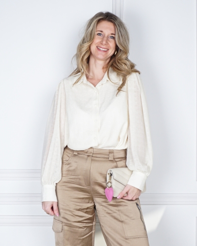 BLOUSE MET HARTJES LICHT GEEL