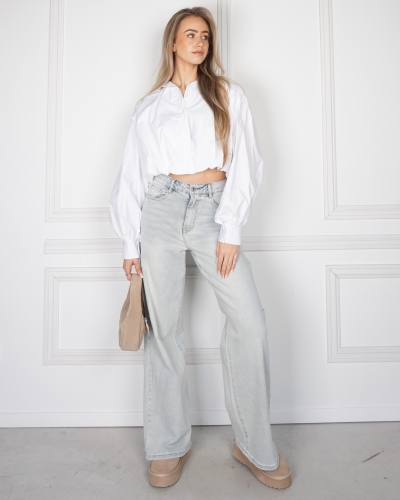 CROPPED BASIC BLOUSE WIT