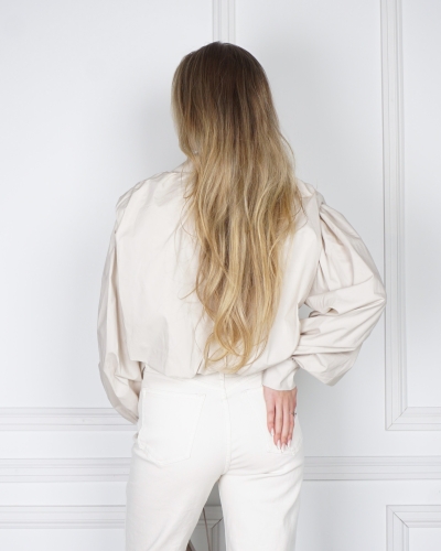 CROPPED BASIC BLOUSE BEIGE