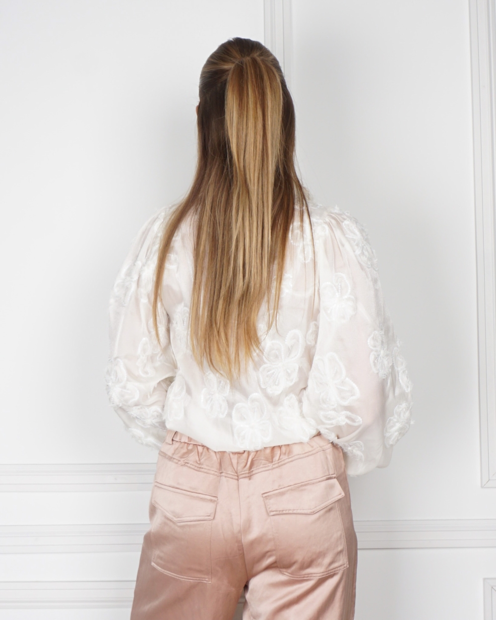 BLOUSE FLOWER ECRU
