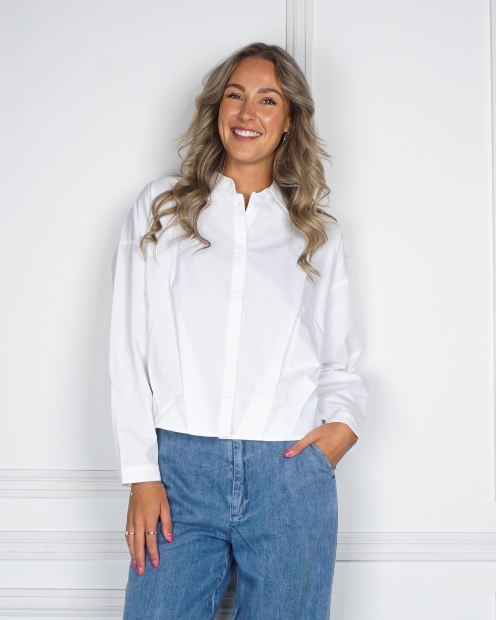 BLOUSE MET PLOOIDETAILS WIT