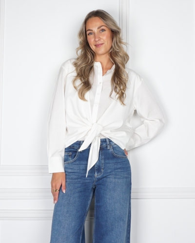 BLOUSE MET KNOOPDETAIL WIT