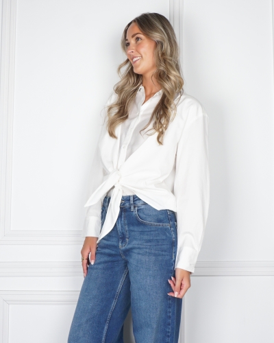 BLOUSE MET KNOOPDETAIL WIT