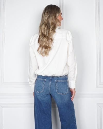 BLOUSE MET KNOOPDETAIL WIT