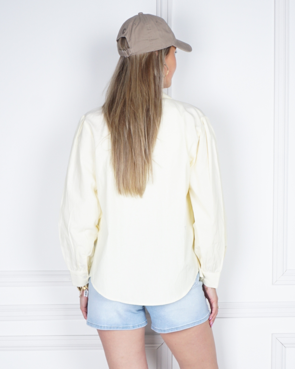 GESTREEPTE BLOUSE LOU GEEL
