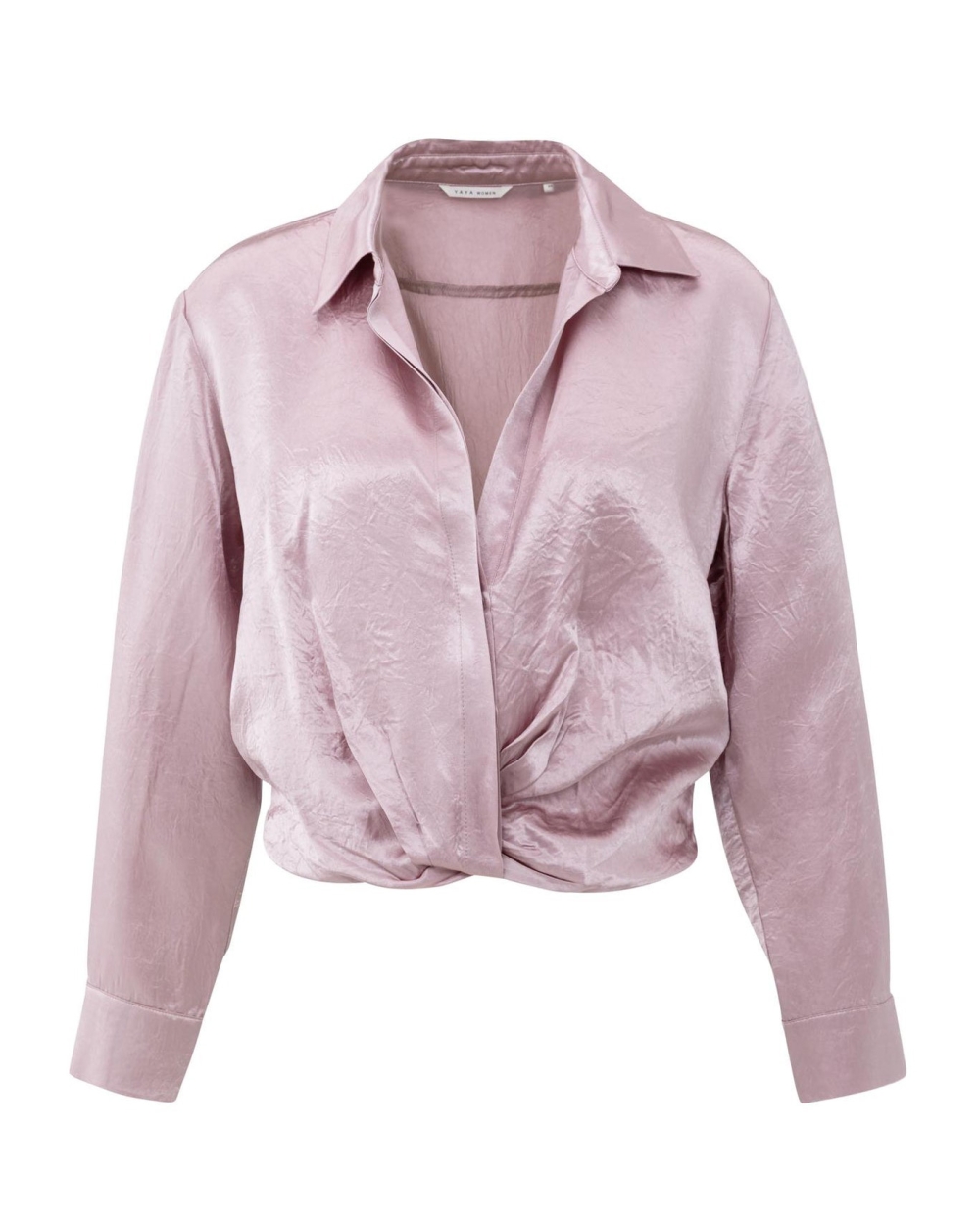 CROPPED BLOUSE SATIJN ROZE