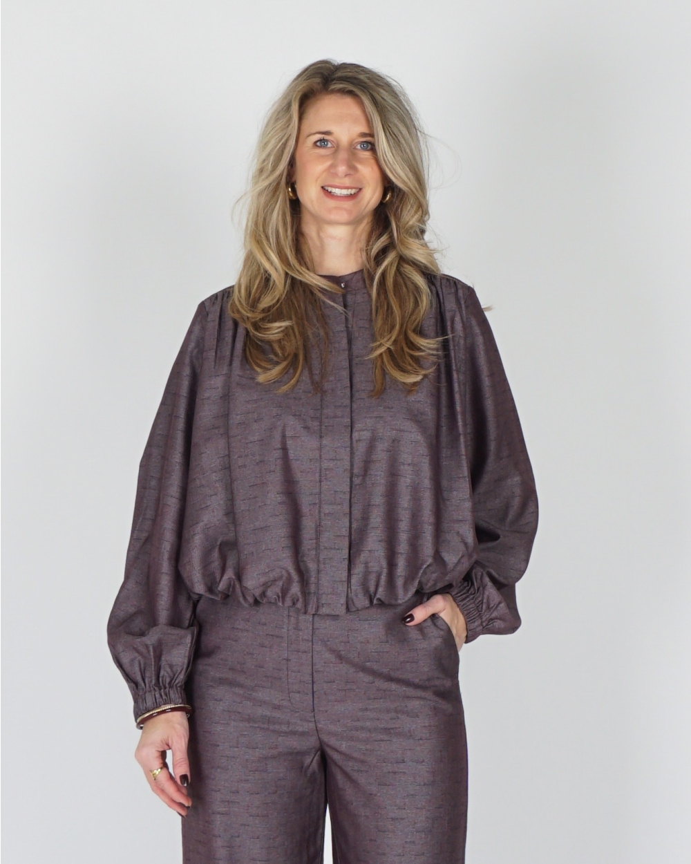 BALLOON BLOUSE JACKET PLUM