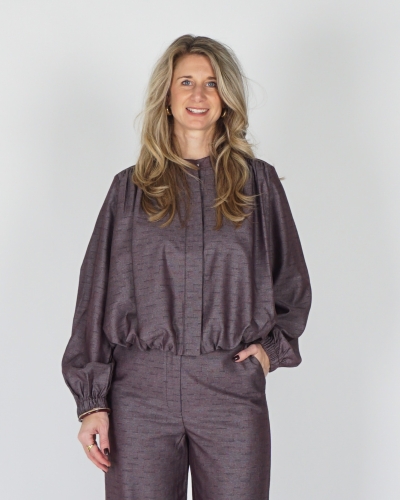 YAYA BALLOON BLOUSE JACKET PLUM