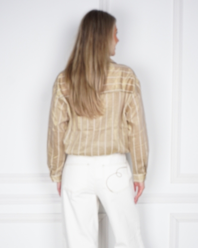 BLOUSE IRIS STIPE GOUD/OFF WHITE