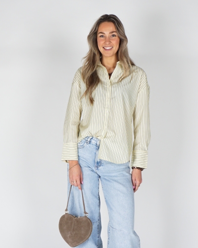 Only BLOUSE GESTREEPT GEEL
