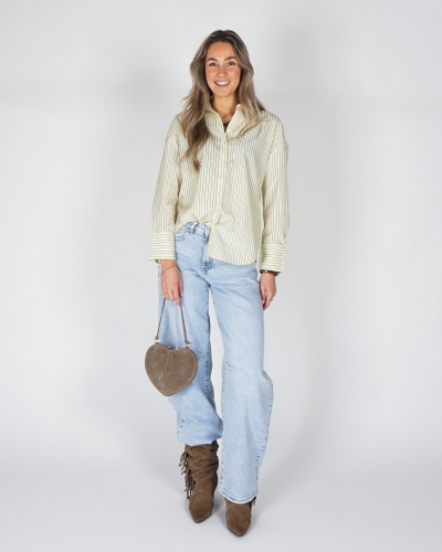 BLOUSE GESTREEPT GEEL